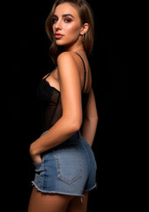 Sujetador tipo corpiño de encaje negro sexy con realce para mujer, lencería moldeadora de cuerpo con curvas, estilo urbano