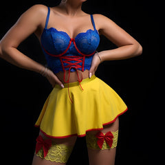 Lencería sexy de malla transparente para mujer, disfraces de Halloween, traje de colegiala virgen asesina, juego de rol, cosplay