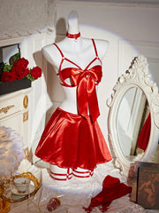 Christmas Red Costume Sexy Hot Revealing Lingerie Bridal Mysterious Gift Honeymoon See-through Nightdress Erotic Mini Stripper Costumes - Silviana‘s Day